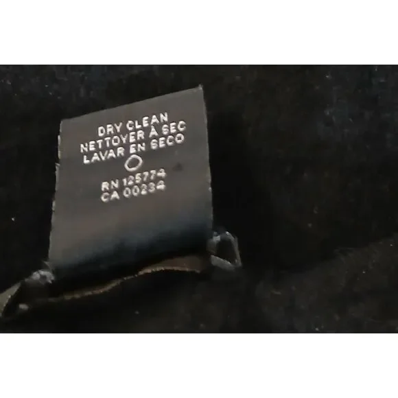 Lord Taylor womens small sweater 100% cashmere cardigan black leather patches - Picture 9 of 9